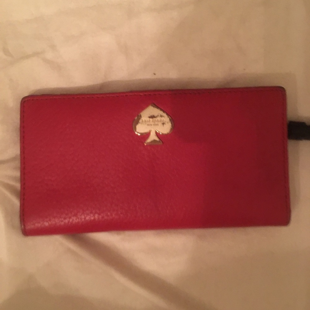 Kate Spade Red Leather Bifold Wallet